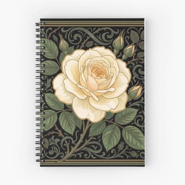 Item preview, Alberic Barbier Climbing Rose Art Print: Arts and Crafts Botanical Cream Rose Poster designed and sold by FreiherrPK.