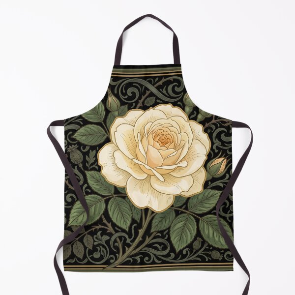 Item preview, Alberic Barbier Climbing Rose Art Print: Arts and Crafts Botanical Cream Rose Poster designed and sold by FreiherrPK.