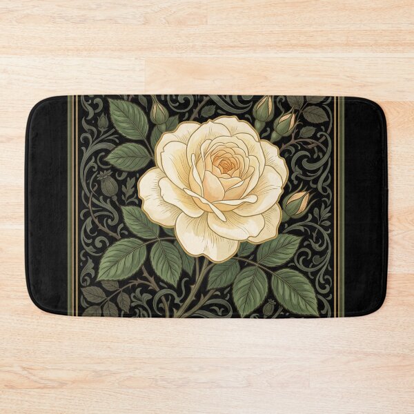 Item preview, Alberic Barbier Climbing Rose Art Print: Arts and Crafts Botanical Cream Rose Poster designed and sold by FreiherrPK.