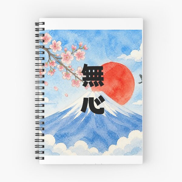 Item preview, Mushin - No Mind | Watercolor Mount Fuji & Red Sun | Japanese Design designed and sold by JapanMemoir.