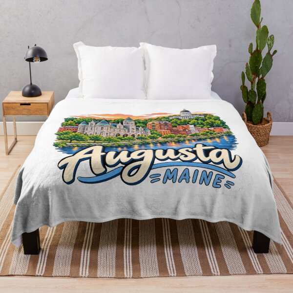 Item preview, Hand Drawn Augusta Maine Travel Souvenir Landmark Gift designed and sold by MichaeIRellov.