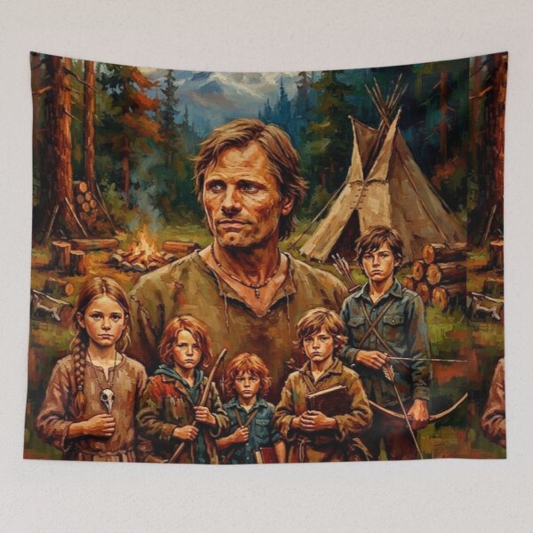 Item preview, Captain Fantastic Wilderness Family Fine Art Tribute designed and sold by Art's Diner.