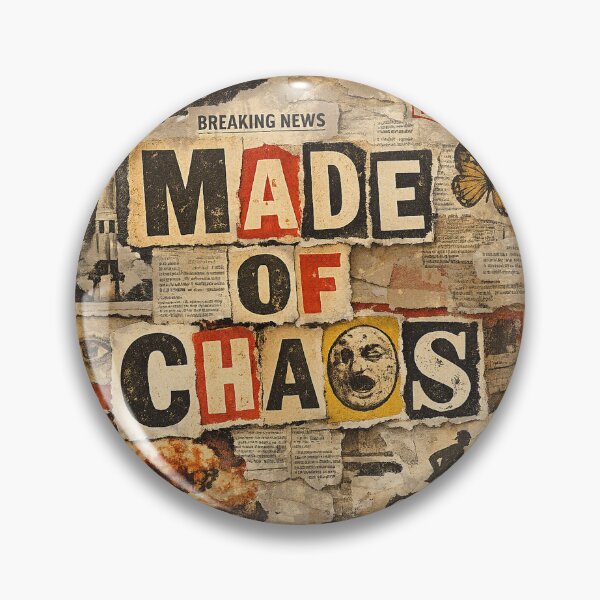 Item preview, Made of Chaos — Retro Newspaper Collage Print designed and sold by tviyluv.