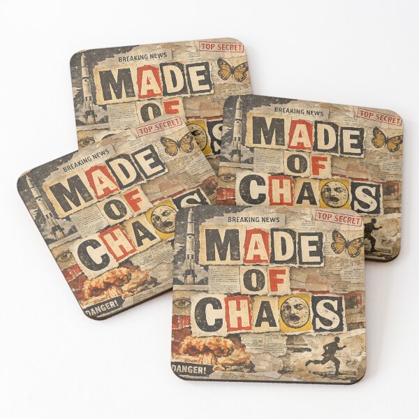 Item preview, Made of Chaos — Retro Newspaper Collage Print designed and sold by tviyluv.