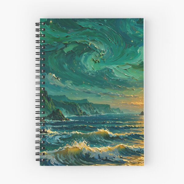 Item preview, Moonlit Ocean Coast — Emerald Waves Under a Golden Moon designed and sold by LunaAdventurer.