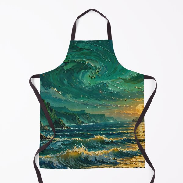 Item preview, Moonlit Ocean Coast — Emerald Waves Under a Golden Moon designed and sold by LunaAdventurer.