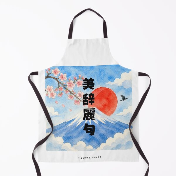 Item preview, Bijireiku - Flowery Words | Watercolor Mount Fuji & Red Sun | Japanese Design designed and sold by JapanMemoir.