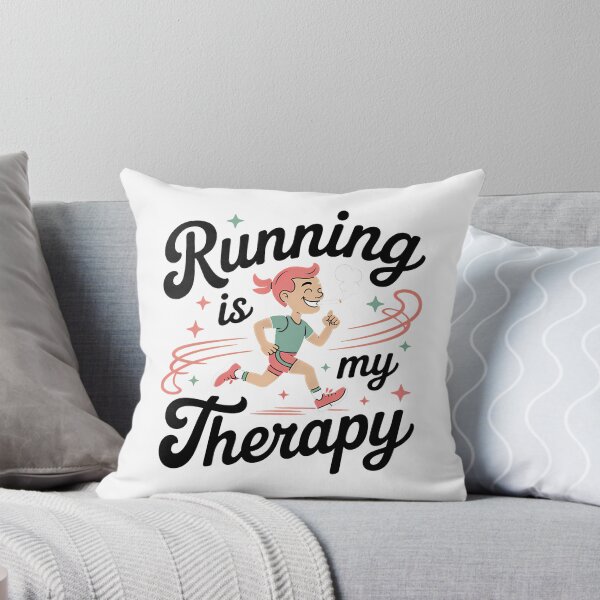 Item preview, Running Is My Therapy – Funny Retro Runner Motivation Design designed and sold by LoFizzy.