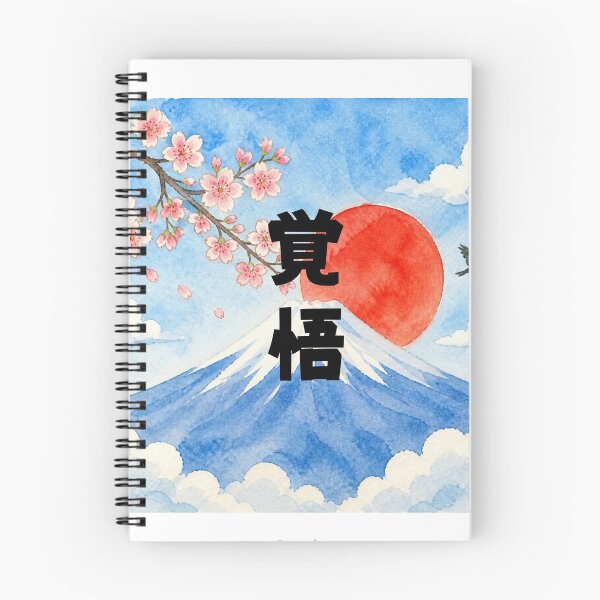 Item preview, Kakugo - Resolve | Watercolor Mount Fuji & Red Sun | Japanese Design designed and sold by JapanMemoir.