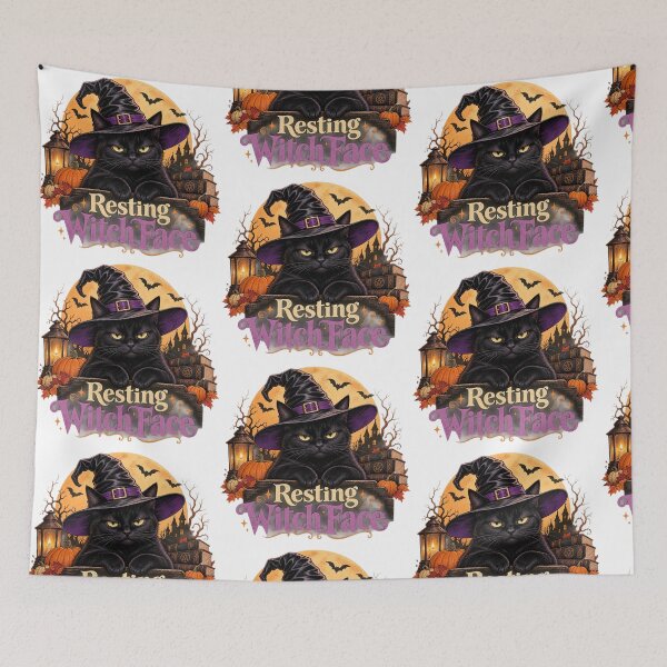 Item preview, Resting Witch Face – Funny Black Cat Halloween Witch Design designed and sold by Pop, Culture and Stuff.