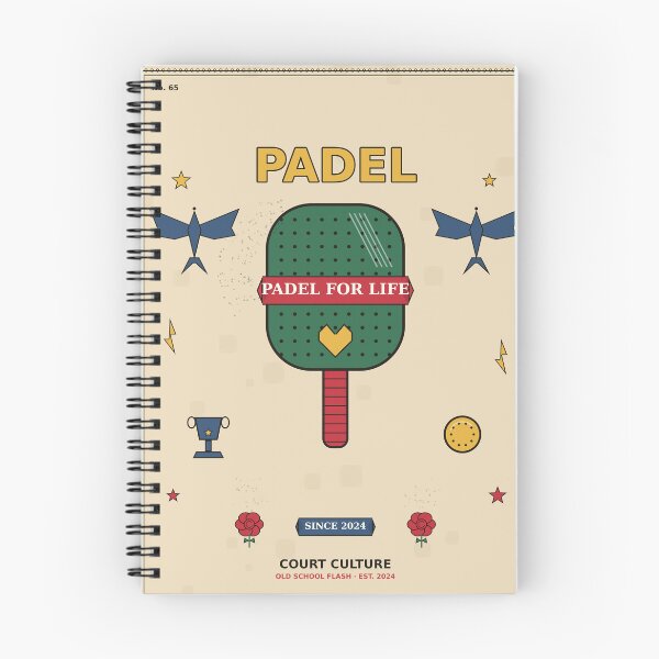 Item preview, Padel Old School Tattoo Flash Design designed and sold by CourtCultureHQ.