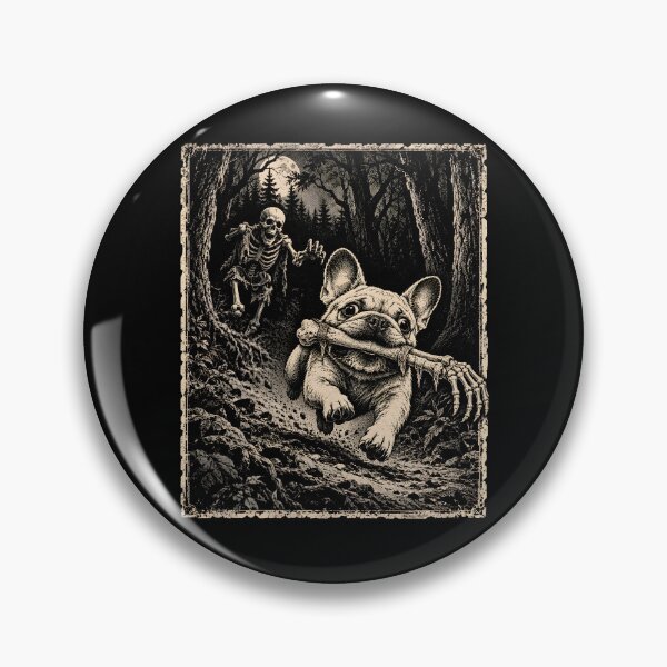Item preview, French Bulldog Stealing Bone from Skeleton  designed and sold by fairmont-press.