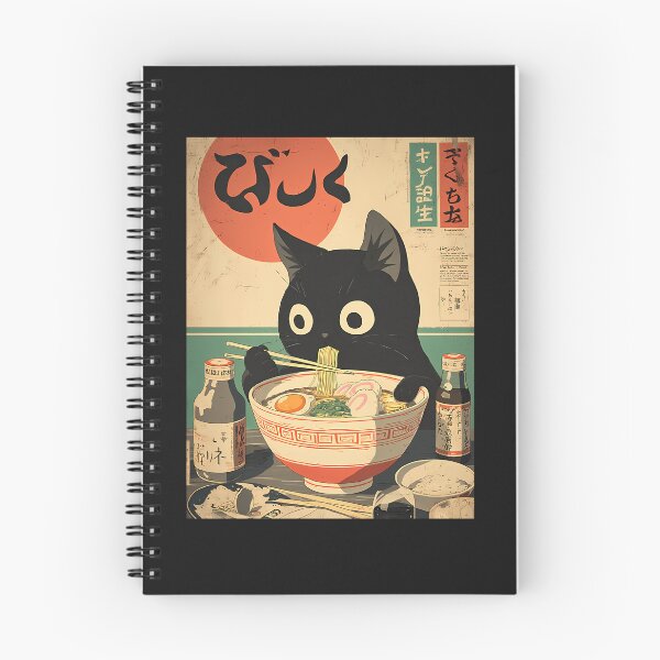 Item preview, Kawaii Kuro Neko Ramen Run Relaxed  designed and sold by ARTDOSEMAKER  ⭐⭐⭐⭐⭐.