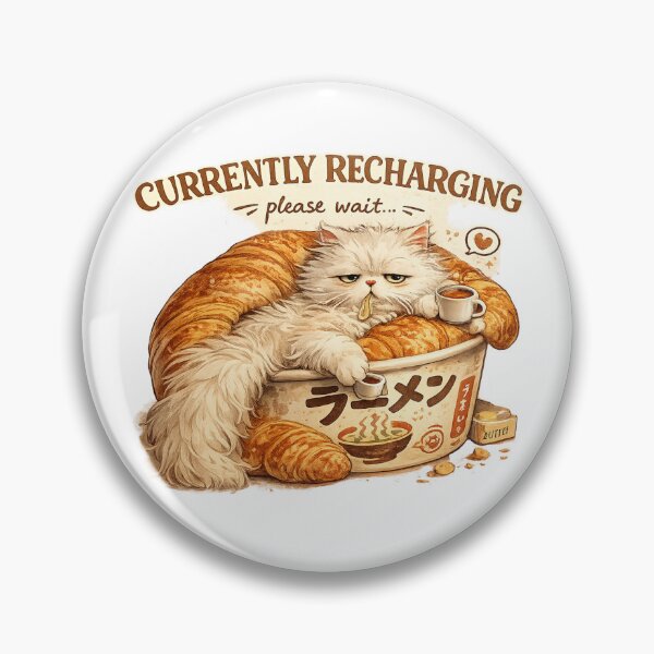 Item preview, Funny Currently Recharging Lazy Fluffy Cat designed and sold by UvooArt.