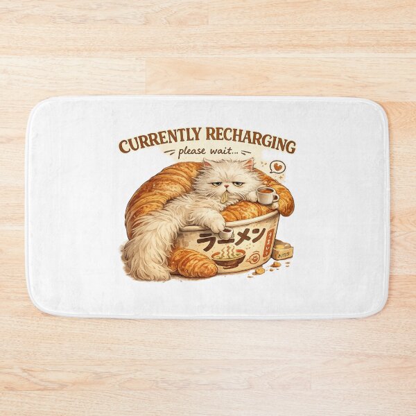 Item preview, Funny Currently Recharging Lazy Fluffy Cat designed and sold by UvooArt.