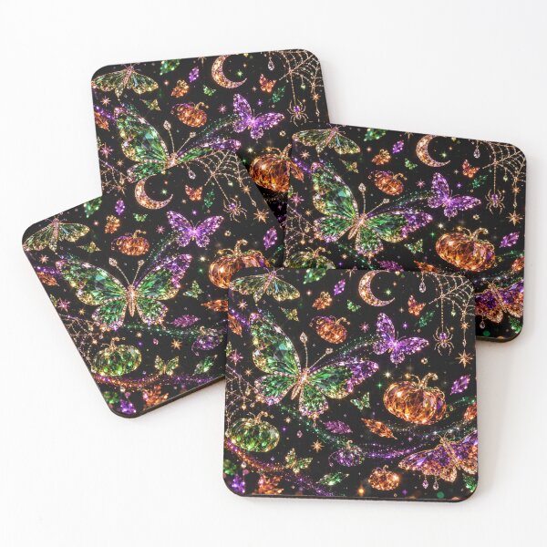 Item preview, Sparkling Crystal Butterflies Halloween Pumpkin Moon Gems designed and sold by BloomOfDesign.
