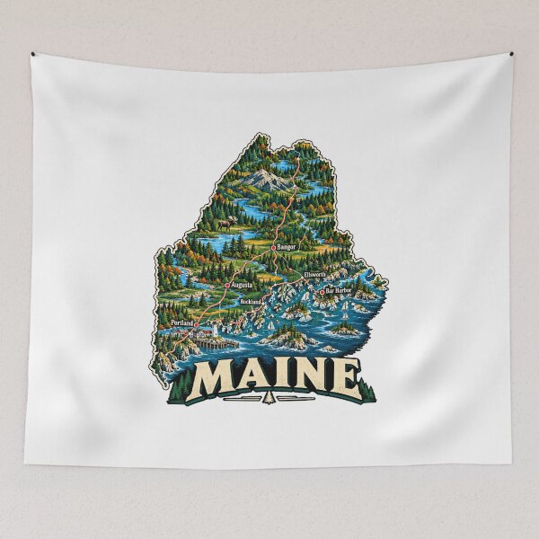 Item preview, Vintage Maine Travel Souvenir Landmark Gift designed and sold by MichaeIRellov.