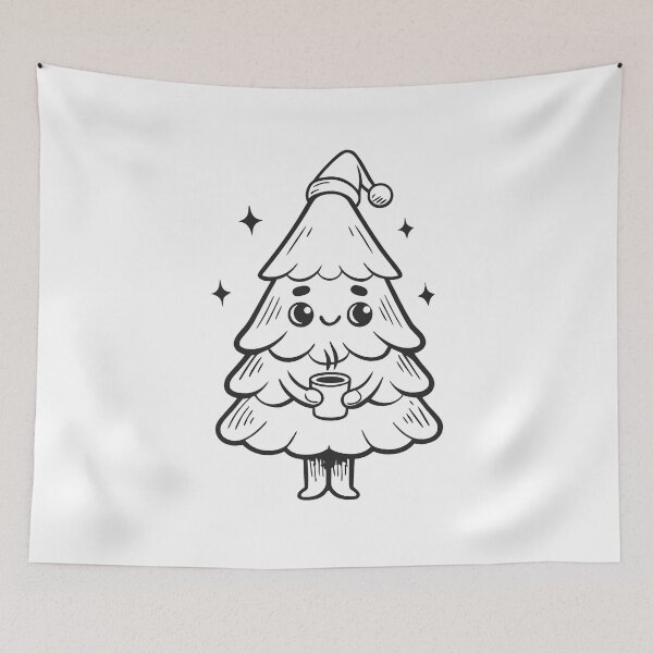 Item preview, Christmas Tree with Coffee Cup Funny Classic Gift 1 designed and sold by OneLine Studio.