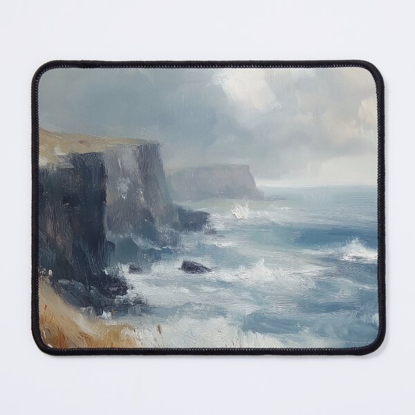 Item preview, Dramatic Sea Cliffs Coastal Oil Painting designed and sold by NatureSight.