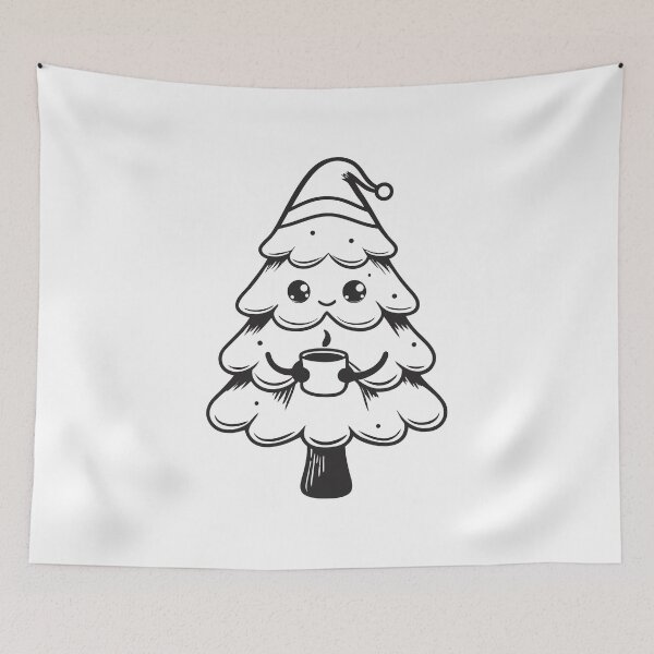 Item preview, Christmas Tree with Coffee Cup Funny Classic Gift 1 designed and sold by OneLine Studio.