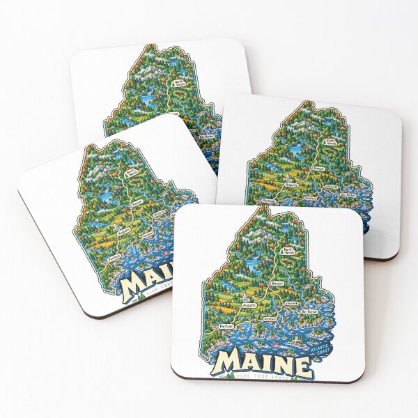 Item preview, Hand Drawn Maine Travel Souvenir Landmark Gift designed and sold by MichaeIRellov.