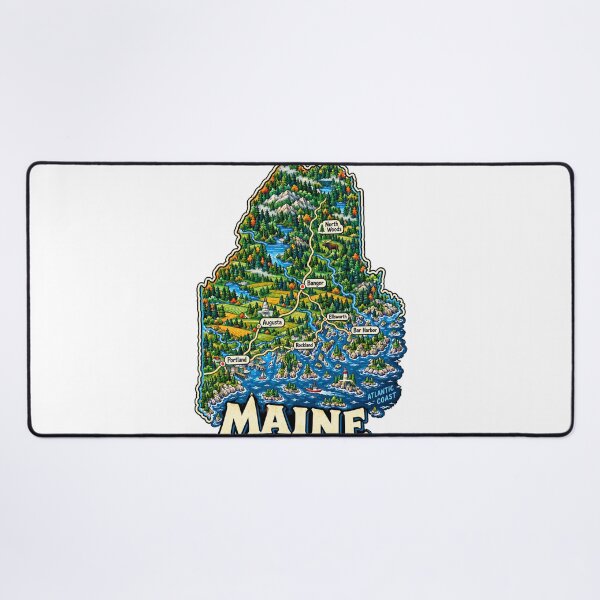 Item preview, Hand Drawn Maine Travel Souvenir Landmark Gift designed and sold by MichaeIRellov.