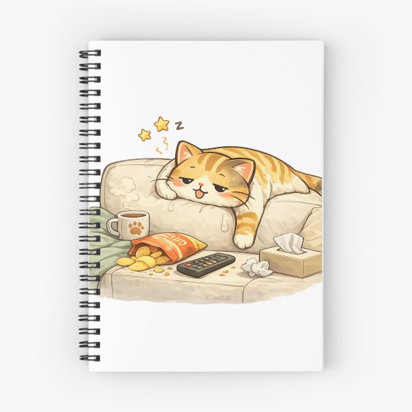 Item preview, Sleepy Tabby Cat Sleeping On Couch designed and sold by UvooArt.