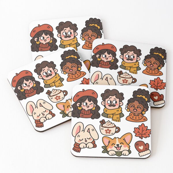 Item preview, Cozy Autumn Cafe People and Animal Doodles	 designed and sold by The198X.