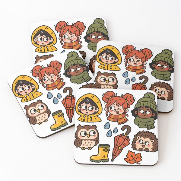 Item preview, Rainy Autumn Day People and Animal Doodles designed and sold by The198X.