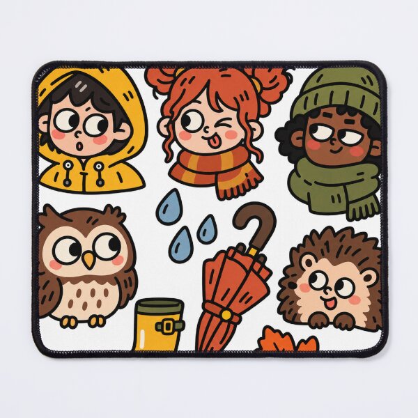 Item preview, Rainy Autumn Day People and Animal Doodles designed and sold by The198X.