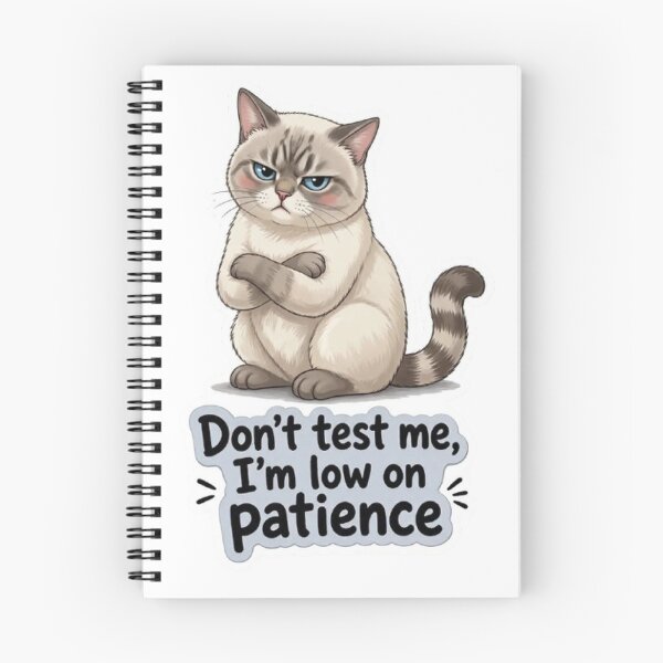Item preview, Don't Test Me I'm Low On Patience Grumpy Cat designed and sold by PetalsPaws.