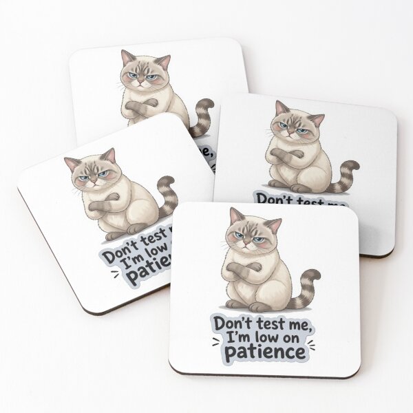 Item preview, Don't Test Me I'm Low On Patience Grumpy Cat designed and sold by PetalsPaws.