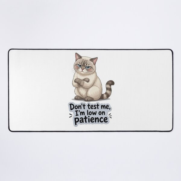 Item preview, Don't Test Me I'm Low On Patience Grumpy Cat designed and sold by PetalsPaws.