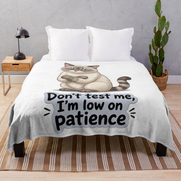 Item preview, Don't Test Me I'm Low On Patience Grumpy Cat designed and sold by PetalsPaws.
