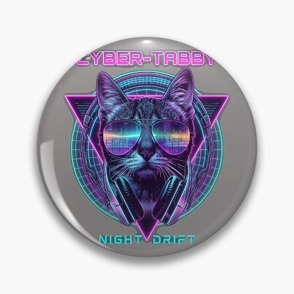 Item preview, Cool Feline DJ with Neon Specs & Audio Gear-83 designed and sold by PatrickMalchare.