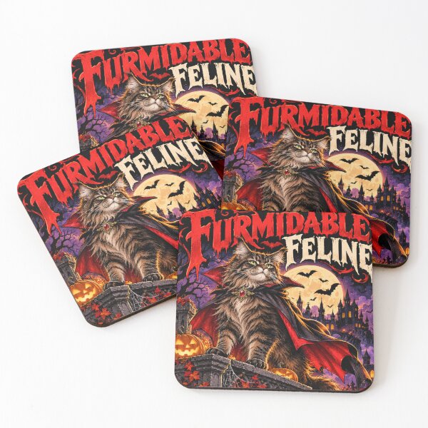 Item preview, Furmidable Feline – Funny Vampire Cat Halloween Gothic Design designed and sold by Pop, Culture and Stuff.