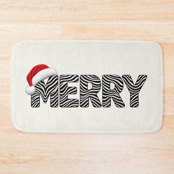 Item preview, Zebra Print Christmas Lettering with Santa Hat designed and sold by annenambiro.