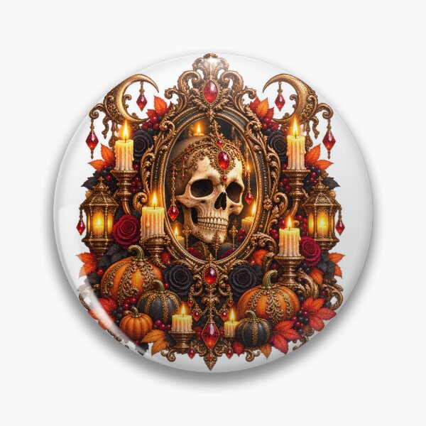 Item preview,  Baroque Skull Mirror – Gothic Halloween Emblem designed and sold by Clothes With Smiling Animals Walt Gral.