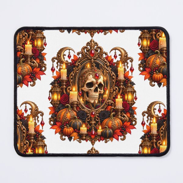 Item preview, Baroque Skull Mirror – Gothic Halloween Emblem designed and sold by Clothes With Smiling Animals Walt Gral.