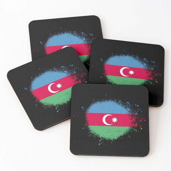 Item preview, Azerbaijan Flag Spray Paint Splatter Style designed and sold by DelfDesign.