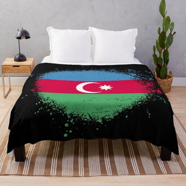 Item preview, Azerbaijan Flag Spray Paint Splatter Style designed and sold by DelfDesign.