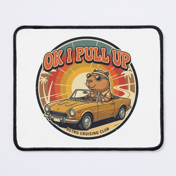 Item preview, Funny Retro Sunset Ok I Pull Up Capybara Meme Gift designed and sold by Arc2020.