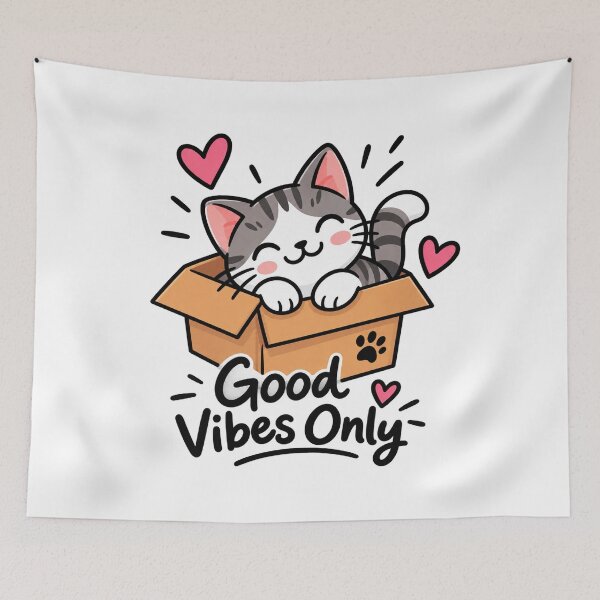 Item preview, Good Vibes Only Cat designed and sold by Down Zero.