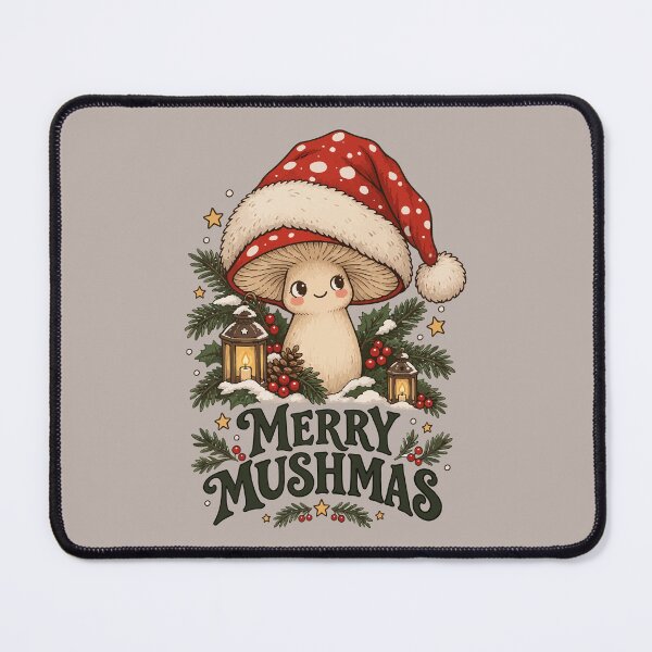 Item preview, Cute Christmas Mushroom in Santa Hat – Merry Mushmas designed and sold by Skryp-art.
