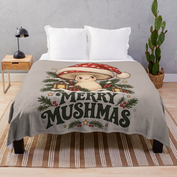 Item preview, Cute Christmas Mushroom in Santa Hat – Merry Mushmas  designed and sold by Skryp-art.