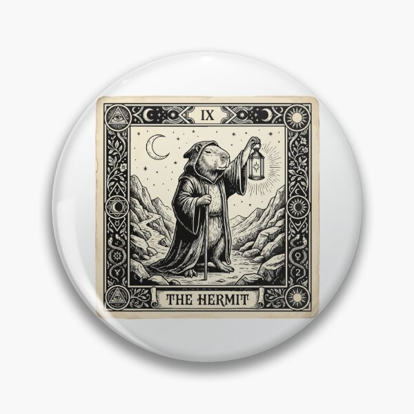 Item preview, The Hermit Tarot Card Aesthetic Funny Capybara Lover designed and sold by Arc2020.