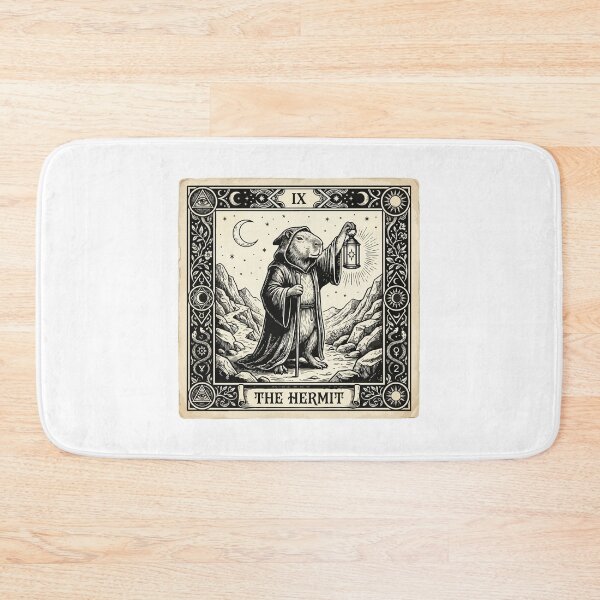 Item preview, The Hermit Tarot Card Aesthetic Funny Capybara Lover designed and sold by Arc2020.