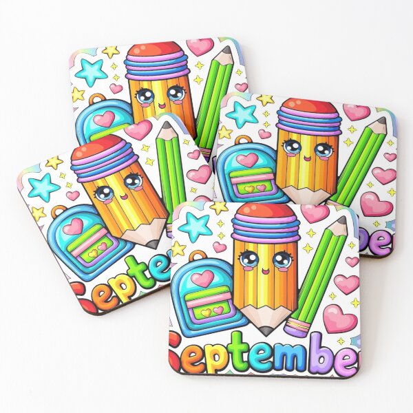 Item preview, A colorful, cartoon-style illustration celebrating the month of September with cute school supplies designed and sold by Robynrebel.