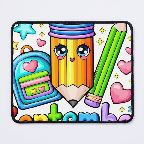 Item preview, A colorful, cartoon-style illustration celebrating the month of September with cute school supplies designed and sold by Robynrebel.