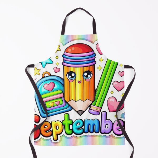 Item preview, A colorful, cartoon-style illustration celebrating the month of September with cute school supplies designed and sold by Robynrebel.